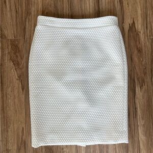 J. Crew Ivory Textured Pencil Skirt